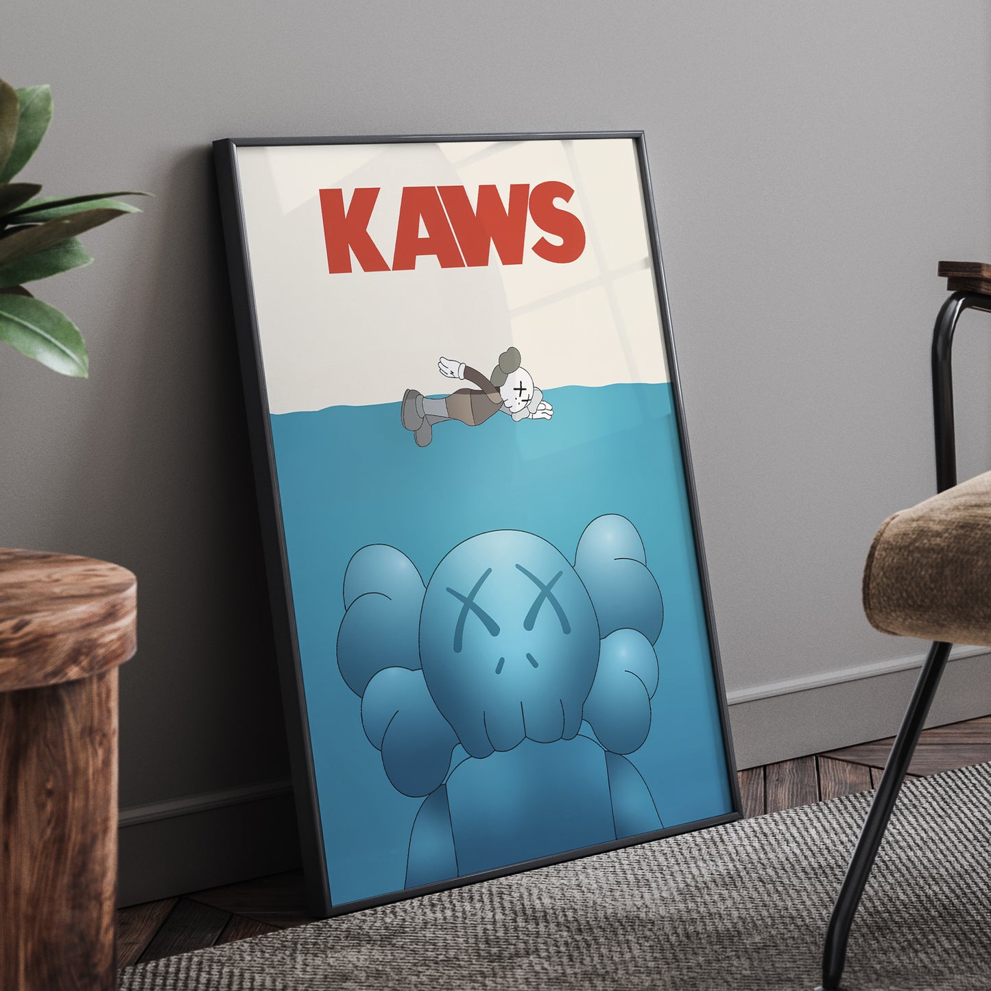 KAWS FRAMED POSTER